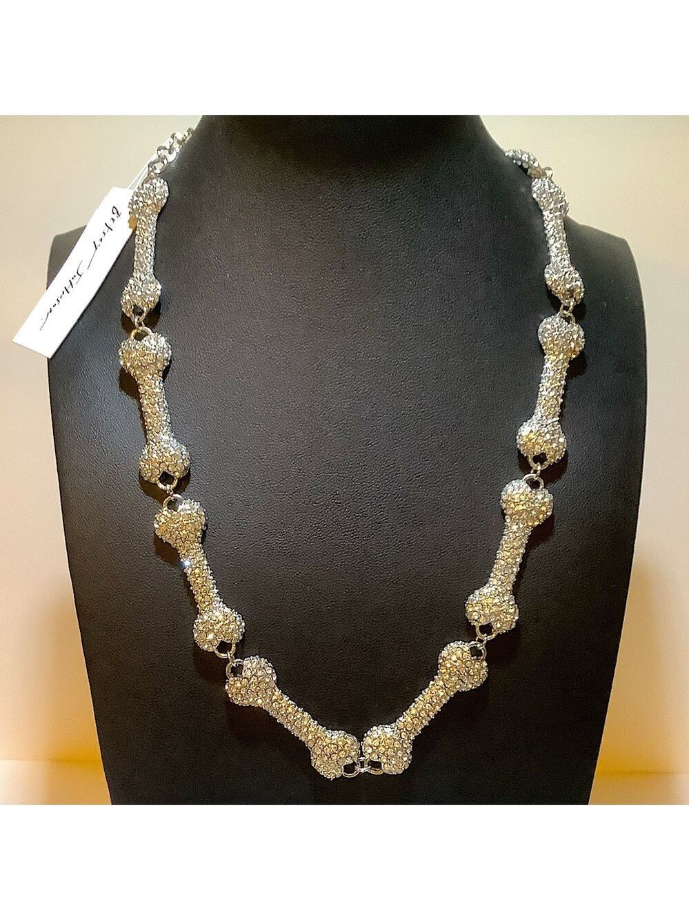 Betsey Johnson Halloween Crystal Pave’ Bones Necklace New